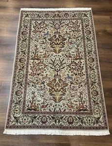 Per'sian Tree of Life Rug 3x5 Animal Pictorials Birds Wool Silk Fine 330 KPSI - Picture 1 of 12