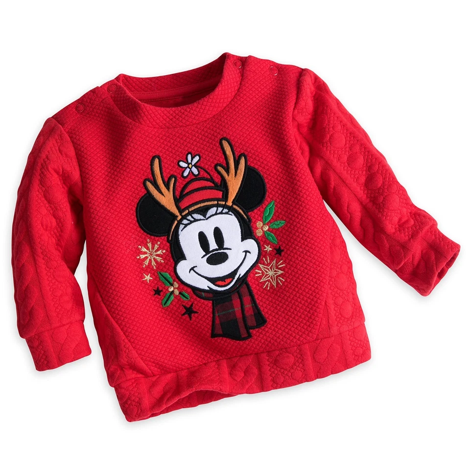 Disney Store Minnie Mouse Christmas Holiday Sweater for Baby New for 2016 2017 - Image 1 of 1