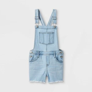 Girls' Jean Shortalls - Cat & Jack Blue L (10/12) Plus - Picture 1 of 1