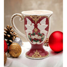 Christmas Fantasia Footed Mug Coffee Mug Gift Idea Holiday Kitchen Ornament