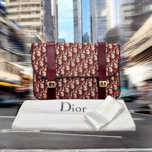 Christian Dior Handbag Clutch Diorissimo Wine Red Burgundy Vintage Bag - Picture 1 of 7