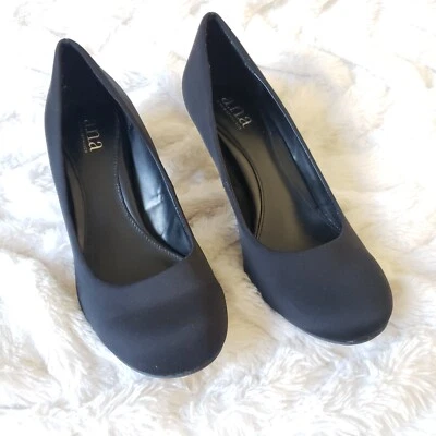 Zapatos de salón a.n.a negros acolchados punta de aguja almendra F20939 para mujer talla 8,5 M Foto 1 de 4