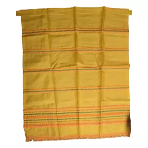 NWOT Vintage J.C. Penny Fashion Manor Yellow Fringe Trim Cafe Curtains 2 Panels - Picture 1 of 2