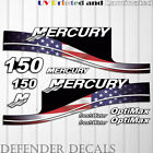 Mercury 150 HP OptiMax FreshWater USA Flag Edition outboard engine decal - £ 47.60