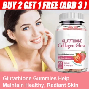 NEW Glutathione Remove Dark Spots Biotin Collagen Skin Whitening Gummies 60 PCS - Picture 1 of 15