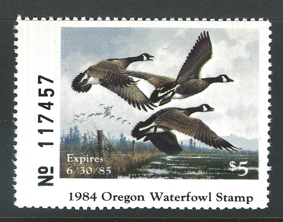 Bigjake: OR1, $5.00 Canada Geese, 1984 Oregon - Image 1 of 1