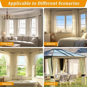 U Shape Heavy Duty Curved Curtain Rods adjust to fit most size for 3 Bay Windows - Picture 1 of 12