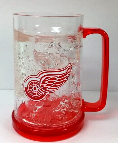 Calgary Flames NHL Hockey 16 oz Plastic Freezer Mug Clear & Red Cover