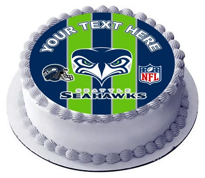 Topper de imagen comestible para pastel Seattle Seahawks. Pegatinas precortadas comestibles Foto 1 de 2