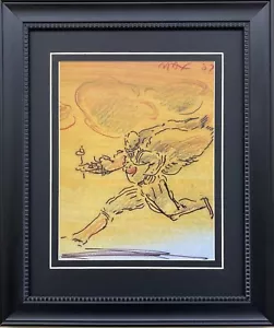 Peter Max "Winged Figure Runner" CUSTOM FRAMED Print Art POP Psychedelic - Picture 1 of 3