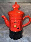 Price & Kingston England Hand Painted Red Black Postbox Shaped Teapot Ceramic