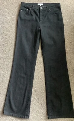 LADIES  M&S PER UNA BLACK JEANS SIZE 10 UK MEDIUM ONLY WORN ONCE - Image 1 of 4
