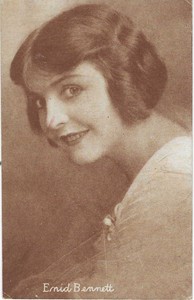 EXHIBIT CO. ARCADE ACTOR CARD 1910's ENID BENNETT!! RARE CARD!!