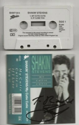 SHAKIN' STEVENS MY CUTIE CUTIE RARE 2-TRACK UK CASSETTE UK SINGLE, AUTOGRAPHED - Image 1 of 2