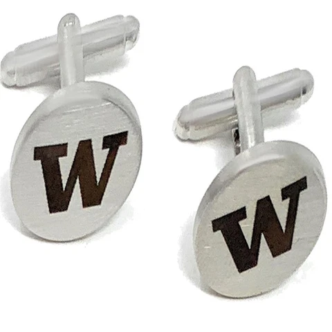 University of Washington Cuff Links Silver Cufflink Set Cover