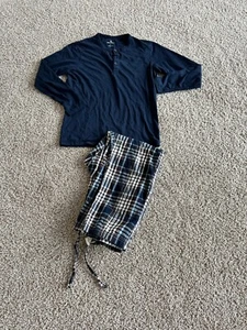 Woolrich Men's 2pc PJ set, Cotton flannel pants and long sleeve Crew, Size S - Picture 1 of 3