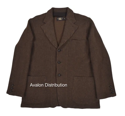 Ralph Lauren RRL Brown Wool Cashmere Sweater Jacket Sport Coat New $1600 - Image 1 of 4