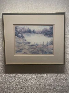 Owen Wexler Beautiful Nature Pond Scene 11 x 13 framed - Picture 1 of 5