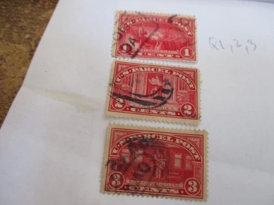 SCOTT #Q1 Q2 Q3 PARCEL POST USED STAMPS  NO GUM - Image 1 of 2