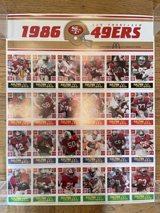 1986 McDonald's 49ers Montana Rice Football Uncut Sheet Poster *US95 - Picture 1 of 3