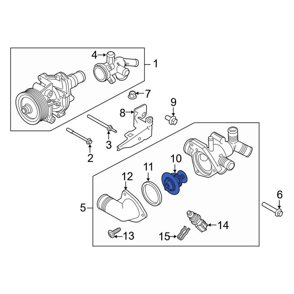 For Ford Transit-150 2015-2019 Ford XS7Z8575A Engine Coolant Thermostat Foto 1 de 1