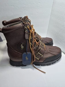 New Polo Ralph Lauren Andres III Men's Boots - Size 12D - Brown - - Picture 1 of 12