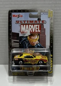 MAISTO - ULTIMATE MARVEL DIECAST CYCLOPS - PLYMOUTH HEMI CUDA - SERIES #1 - Picture 1 of 8