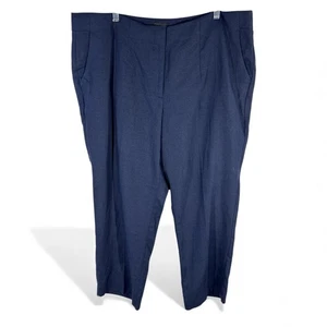 Talbots Women's Southampton Pants Size 18 WP Navy Blue Straight Leg 100% Linen - Picture 1 of 13
