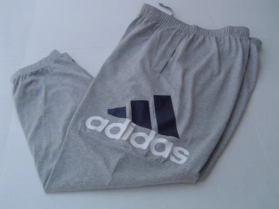 NUEVOS PANTALONES DE CHÁNDAL PARA HOMBRE ADIDAS GRIS JASPEADO ALGODÓN/POLIÉSTER CON LOGOTIPO GRANDE TALLA 3XLT Foto 1 de 4