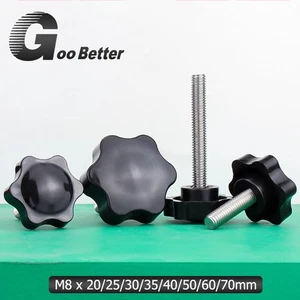 M8 Rändelschraube Spannknopfschraube Kunststoff Handgriff Sechssternkopf Torx 20-70 mm - Bild 1 von 13