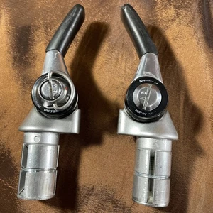 Shimano Dura Ace Bar End Shifter 10s SL-BS78 10 Speed Set Barcon Vintage - Picture 1 of 11