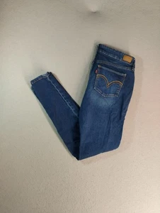 Levis Womens Jeans 31 Blue Skinny Low Rise Medium Wash Denim Solid 5 Pockets - Picture 1 of 14