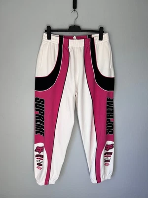 Pantalones deportivos Supreme X Fox Racing - Talla grande - Blanco Rosa - NUEVO Foto 1 de 4