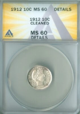1912 BARBER DIME ANACS MS-60 DETALHES (2228345) - Imagem 1 de 4