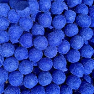 3cm Blue Felt Balls Nepalese Handmade Felt Wool Beads Pompom DIY Crafts Supplies - Foto 1 di 1