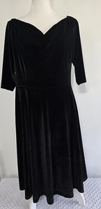Black Velvet Plus Size Dress Grace Karin Women’s 2XL Goth Off Shoulder Party - Picture 1 of 14