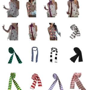Summer Harajuku Scarf Fashion Stripe Pattern Scarf Women Outdoor Long Scarf - Picture 1 of 24