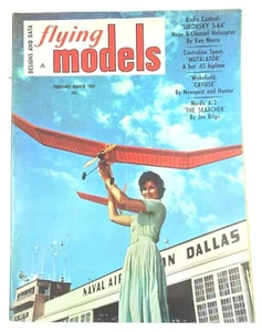Vintage FLYING MODELS R/C Airplanes & Boats Magazine Feb March 1961 Issue - Picture 1 of 4