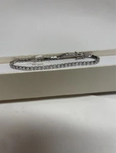 Pulsera de circonio cúbico Guiliana New York Link en plata esterlina chapada en oro - Imagen 1 de 7