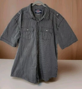 Ecko Unltd Herren Hemd Knopfleiste Schwarz Weiß Streifen Kurzarm 3XL Epilets - Bild 1 von 14