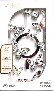 Karma by Body Glove Pink Butterflies with MagSafe Case - iPhone 15 Plus - Picture 1 of 5
