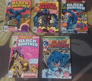 Vintage Job Lot Bundle Marvel The Black Panther Comics 1970s X 5 - Picture 1 of 9