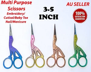 3.5" STORK SCISSOR FOR EMBROIDERY, MANICURE,NAIL ART,CRAFT&SEWING SCISSORS - Picture 1 of 10