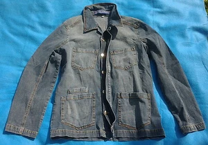 Maingott Jeans Jacke Gr.M Neu used wash dunkel blau 3/4 lange Jacke Jeans Neu - Bild 1 von 3