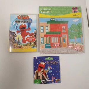 Elmo Sesame Street Bundle 2x DVDs & Scene Kit Elmo in Grouchland & Cinderelmo -K - Bild 1 von 24
