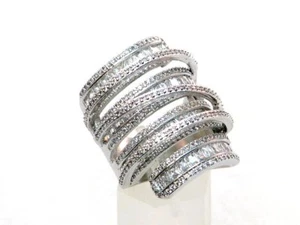 Skandinavische Designer Ring Silber S925 mit Zirkonia Baguette & Brillantschliff - Bild 1 von 5