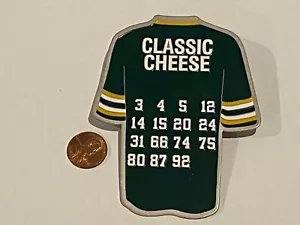 Green Bay Packers Lapel Pin LARGE Classic Cheese Retired Green Home Jersey 4" - Picture 1 of 2