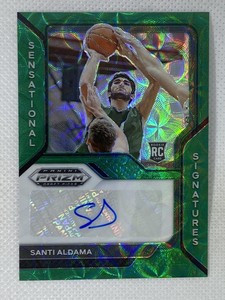 2021 Prizm Draft Picks Sensational Signatures Green Choice Prizm /8 Santi Aldama