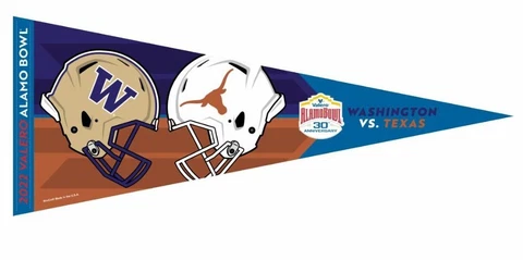 2022 Alamo Bowl Texas Longhorns Washington Huskies 12x30 Premium Pennant Cover