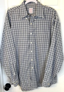 Brooks Brothers 346 Original Poloshirt Gr. L navy kariert kariert Supima bügelfrei LS - Bild 1 von 9